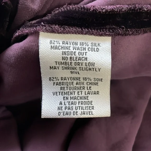 Eileen Fisher, purple velvet skirt, S - Picture 6 of 6